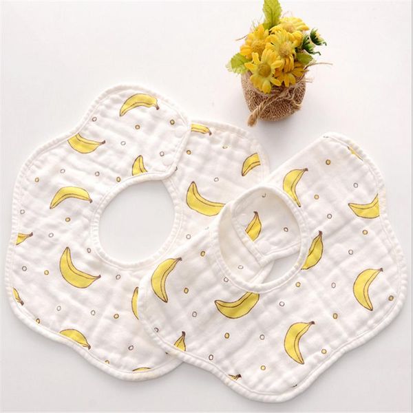 

bibs & burp cloths 2021 children 360 rotating petal bib eight-layer muslin cotton infant saliva feeding care rice pocket cute baby