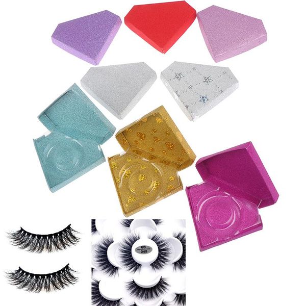 

false eyelashes 1pc diamond lashes cases package makeup cosmetic case mink packing gift boxes empty holder