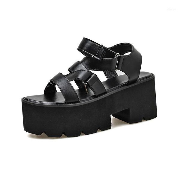 

sandals woman dress shoes block heels sandalias gradiadora platform open toe female footwear summer ymb134-111, Black