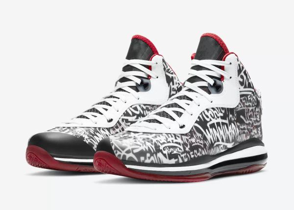 

lebrons vii 8 graffiti men basketball shoes sales 2021 8s white red varsity royal black sneakers store with box size 7-12