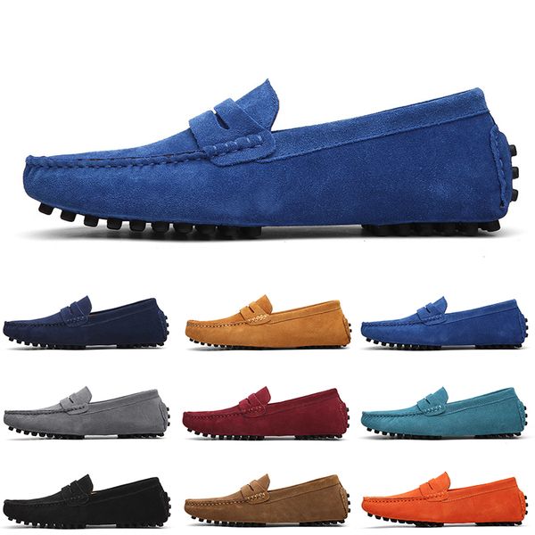 

suede non-brand shoes casual men black blue wine red gray orange green brown mens slip on lazy leather shoe650 s