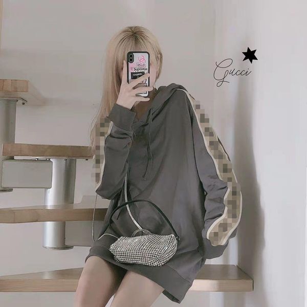 

2021ss designer fashion style hoodie hip hop men's stylist sleeve women's sweatshirt, Black