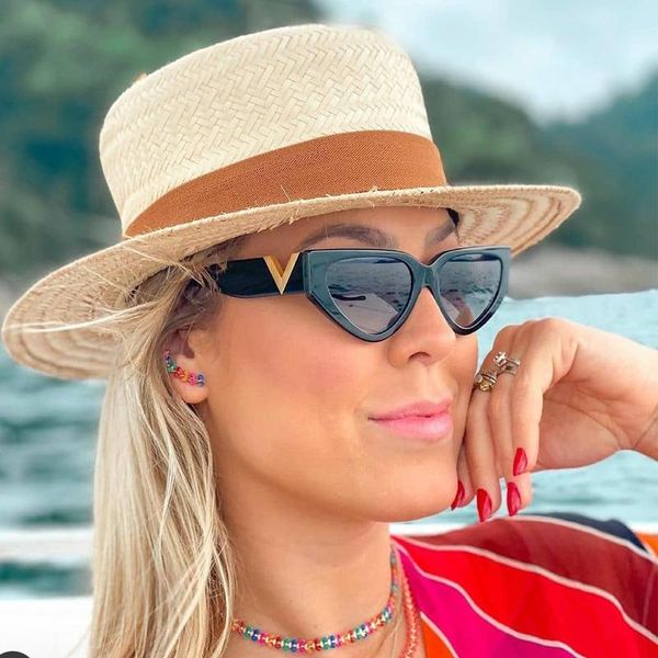 

sunglasses 2021 fashion little cat eye women brand designer zebra pattern female show shades men black eyes, White;black