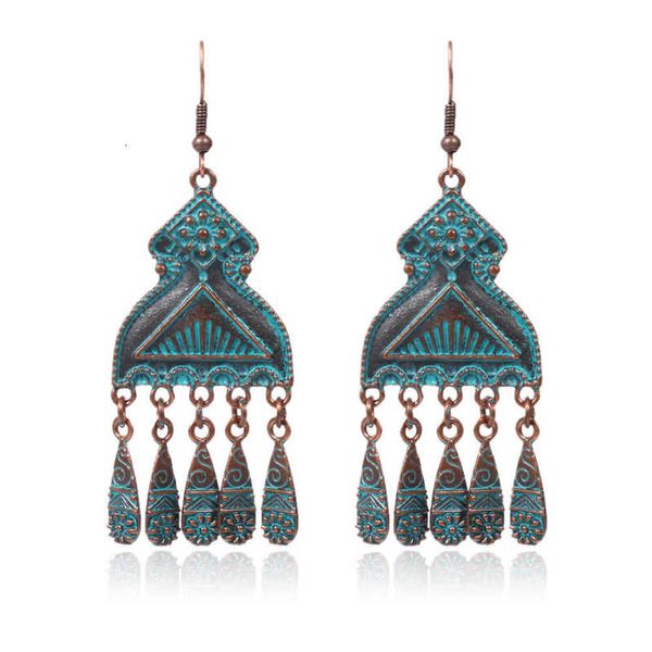 

earring personalized creative alloy tassel earring's national style jewelry year, Golden