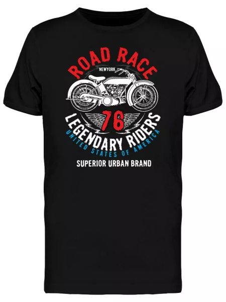 

road race legendary riders men's tee -image by shutterstock, White;black