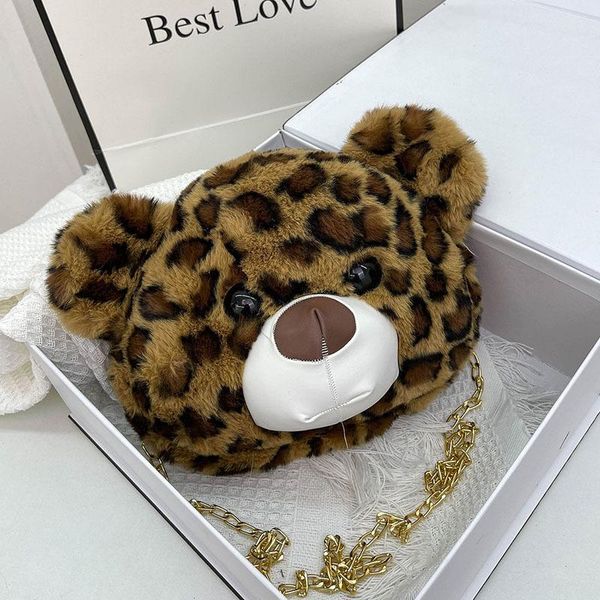 

evening bags kawaii cute girls bear soft plush doll purse messengers bag handbag cartoon animals shape crossbody shoulder gift