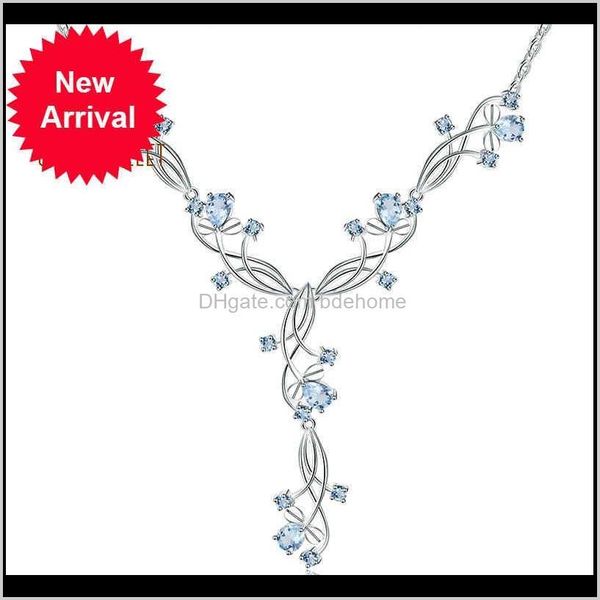 

pendant necklaces & pendants drop delivery 2021 gems ballet 7dot89ct natural sky blue z bridal for women 925 sterling sier necklace weddi, Silver