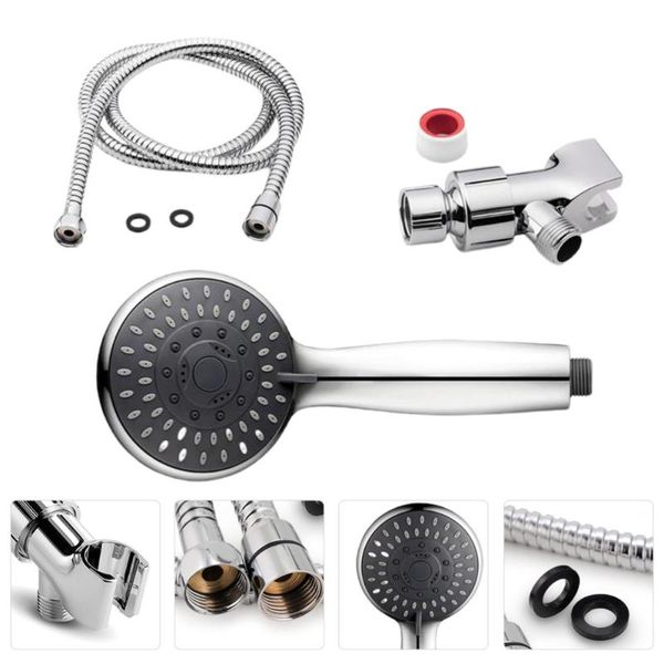 

set 5 modes high pressure handheld shower heads with bracket and pipe bathroom sets