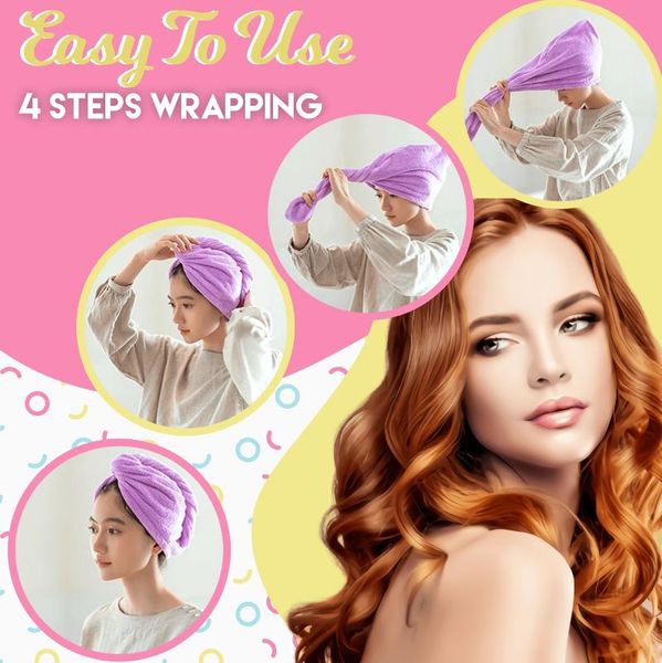 

shower caps magic instant dry hair towel turban head wrap bathing fast absorbent hat cap long drying wrapped