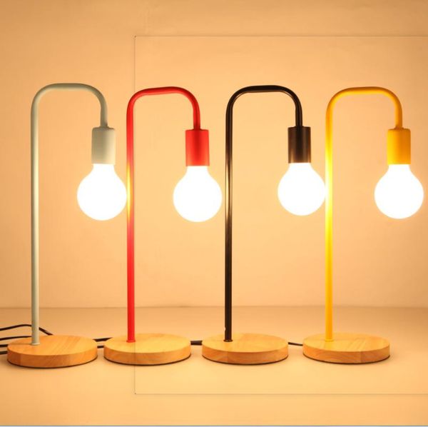 

table lamps europe led glass wood mesa de luz light dining room bedroom abajur