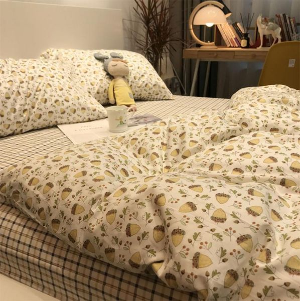 

bedding sets cute cartoon pinecone set,unusual vintage cotton twin full  king home textile bed sheet pillow case quilt cover