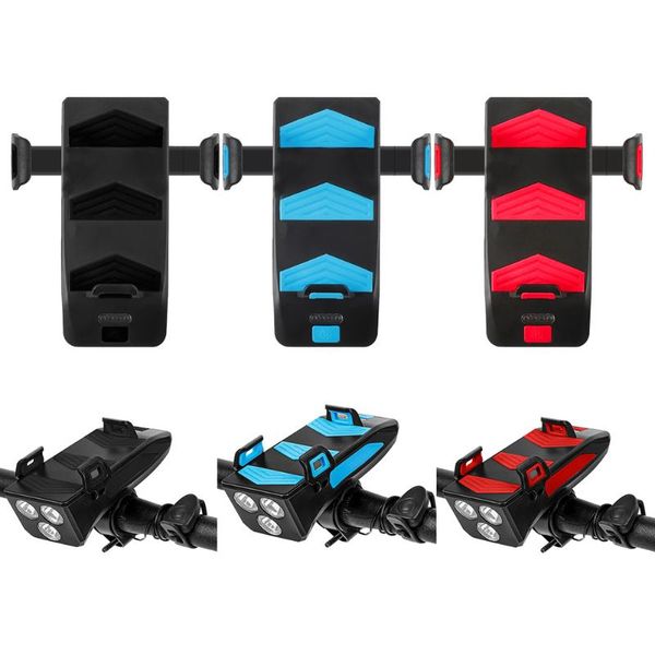 

in 1 mobile phone stand usb charging rack holder power bank bicycle support bracket headlight for 4-6.3inch cell mounts & holders