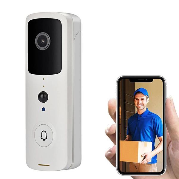 

wireless video doorbell 720p 166 degree wide angle visual real-time intercom wi-fi bell 2-way talk home security camera doorbells