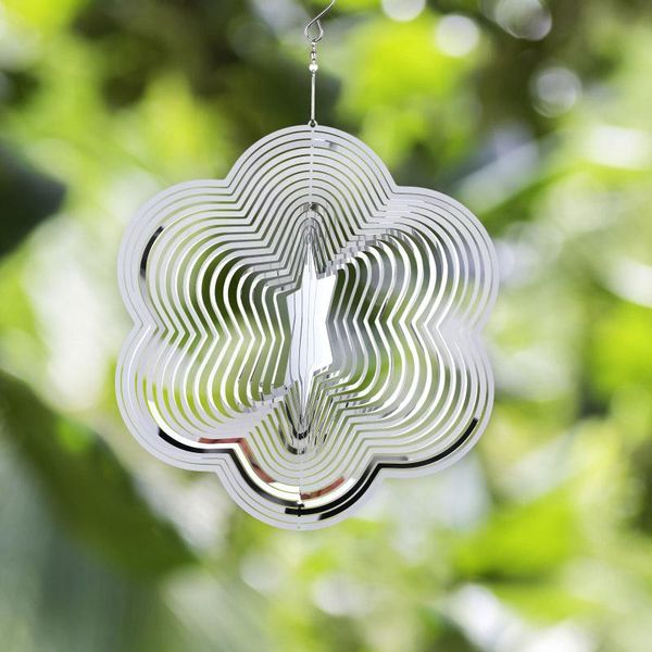 

decorative objects & figurines 3d garden house hanging decoration silver water drop-shaped wind chime flowing-light effect cool gift room pa