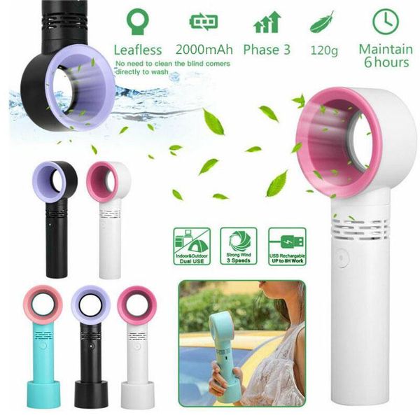 

electric fans summer mini handheld bladeless fan usb charging cooler ultra-quiet portable small cooling for travel outdoor office