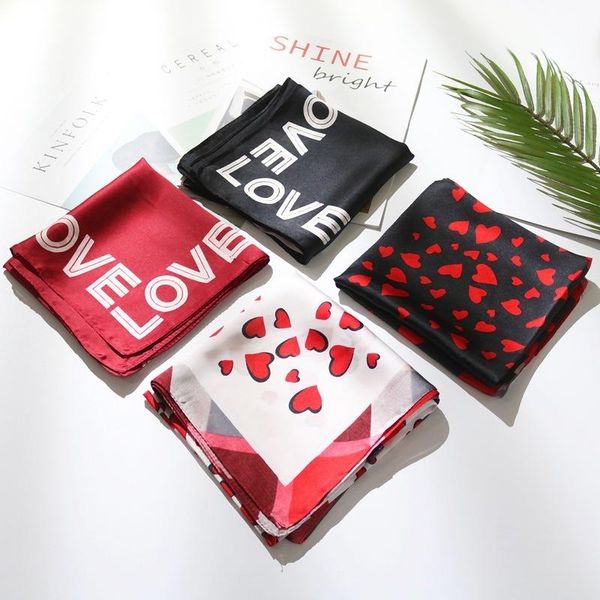 

scarves xia han edition small squares female professional silk gifts wholesale emulation satin ins, Blue;gray