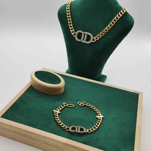 

2021 luxury designer jewelry 2021 new letter diamond necklace net red simple temperament bracelet, Silver