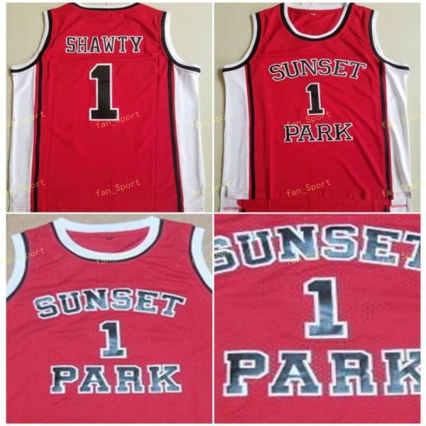 

mens sunset park basketball jerseys #1 fredro starr shorty red high school movie stitched jersey sunset park shawty shirts s, Black