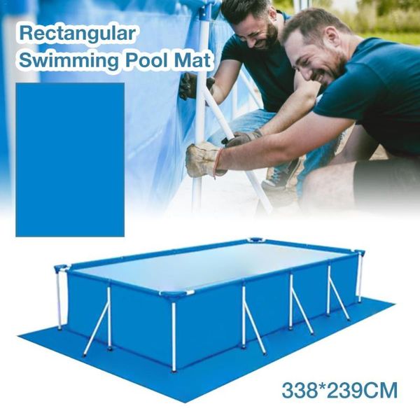 

pool & accessories large size swimming rectangle ground cloth lip cover dustproof floor mat for outdoor villa garden pool338*239cm