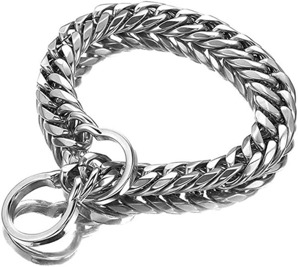 

chains 16mm stainless steel curb chain pet dog collar choker for all leash, Silver
