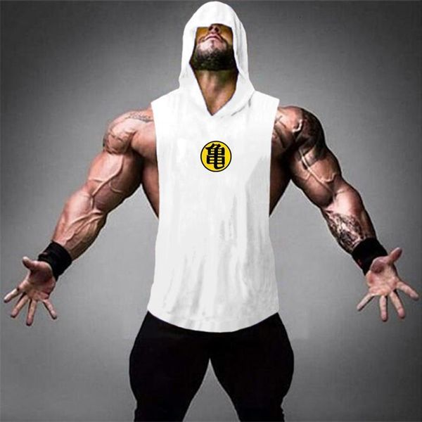 

brand fashion cotton sleeveless mens shirts tank men fitness sport singlet workout gym vest clothing bodybuilding, White;black