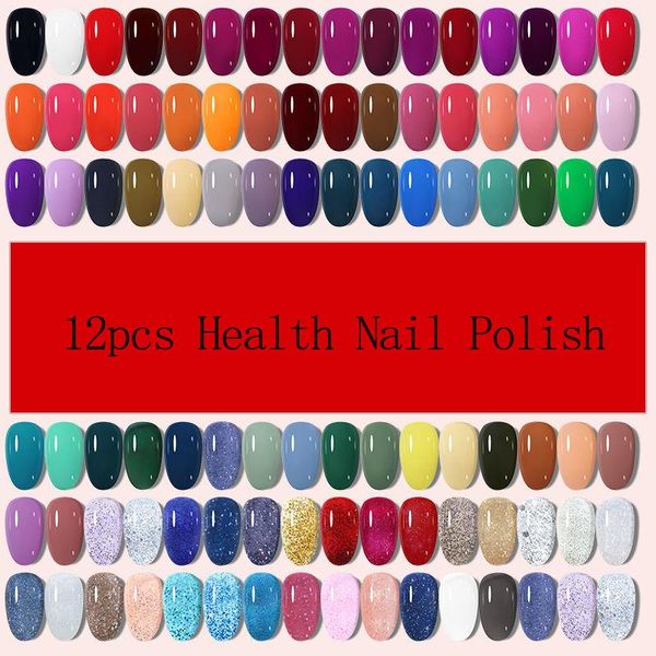 

nail gel 12pcs 7.3ml polish for nails semi permanent soak off uv led varnishes base matte coat p-33, Red;pink