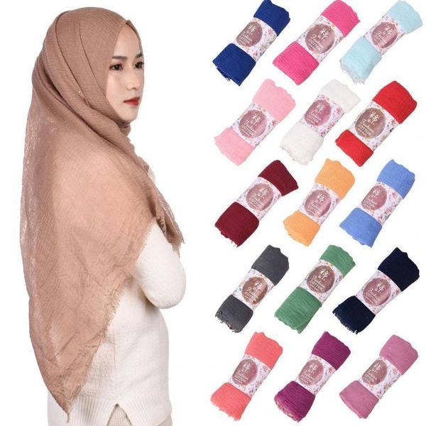 

scarves women plain bubble chiffon scarf hijab wrap printe solid color shawls headband muslim hijabs scarves/scarf 16 colors, Blue;gray