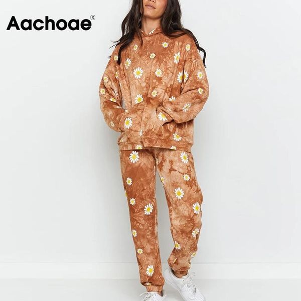 

women's two piece pants aachoae lady casual print 2 set batwing long sleeve hooded hoodie elastic waist loose sweatpants women outfits, White