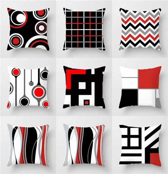 

cushion/decorative pillow polyester home sofa waist cushion cover decor geometric striped case throw 45*45cm