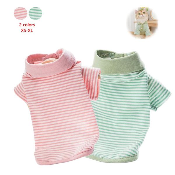 

stripe t-shirt dog clothes shirts dogs clothing pet outfits small cute spring summer cotton yorkies green boy ropa para perro xs apparel