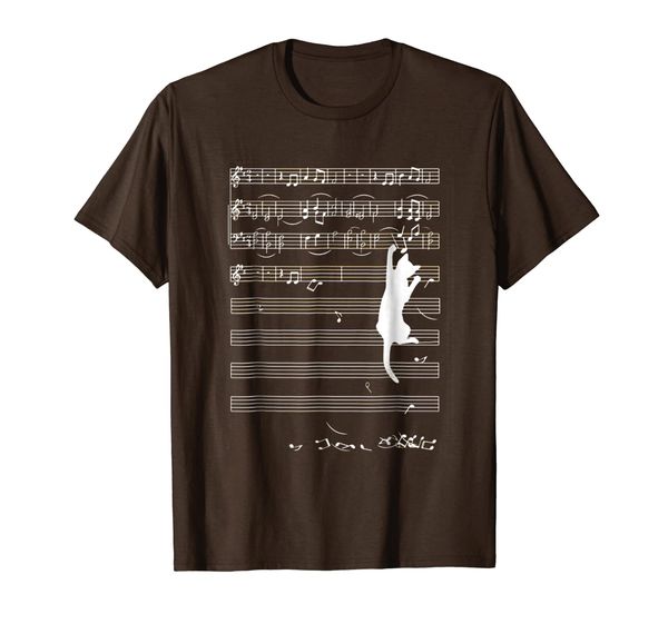 

funny cat playing with music note t-shirt cat lover gift, White;black