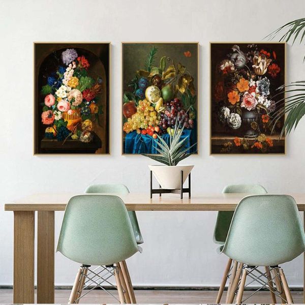 

paintings hd print modular sunflower picture canvas flower painting retro poster fruit for living room classical home decor wall art frame