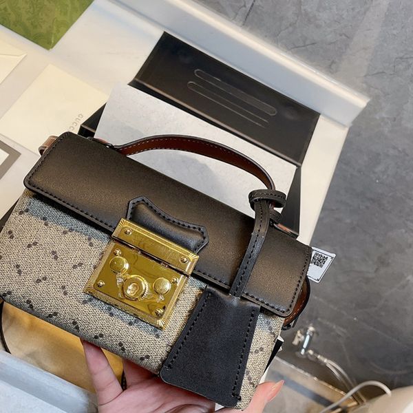 

5a+ retro fashion one-shoulder messenger chain small square bag ladies luxury designer handbag purse letter printing all-match