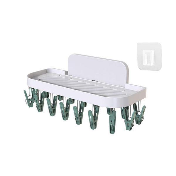 

hangers & racks underwear windproof towel foldable self adhesive bathroom clothes home hanging drying rack for balcony sock clip wall mounte