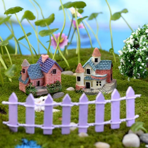 

garden decorations 4pcs miniature figurines diy craft landscape resin villas beautiful for