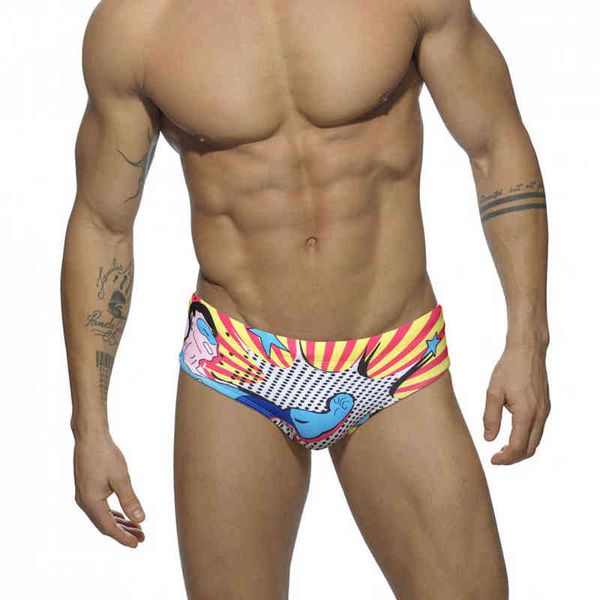 

men's swimwearmale swim briefs low rise men's cartoon swimwear bikini bathing suit elastic sunga summer sport beach surf underpant