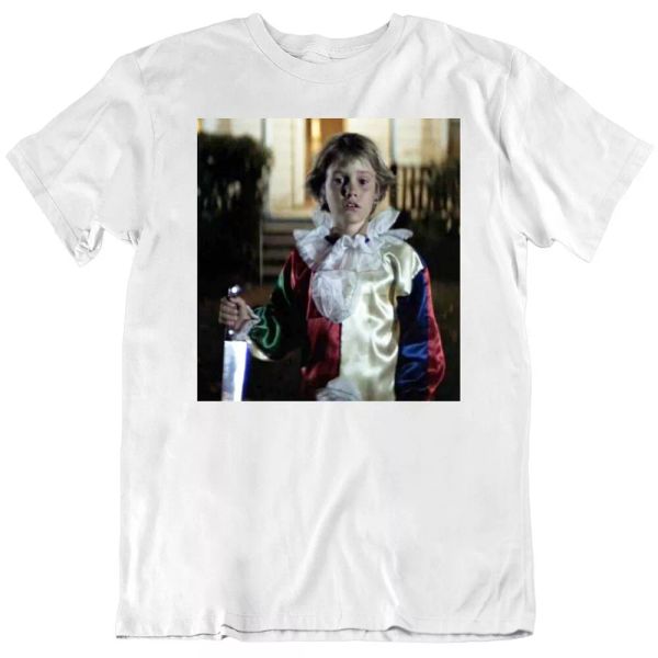 

michael myers young halloween horror classic movie t shirt, White;black