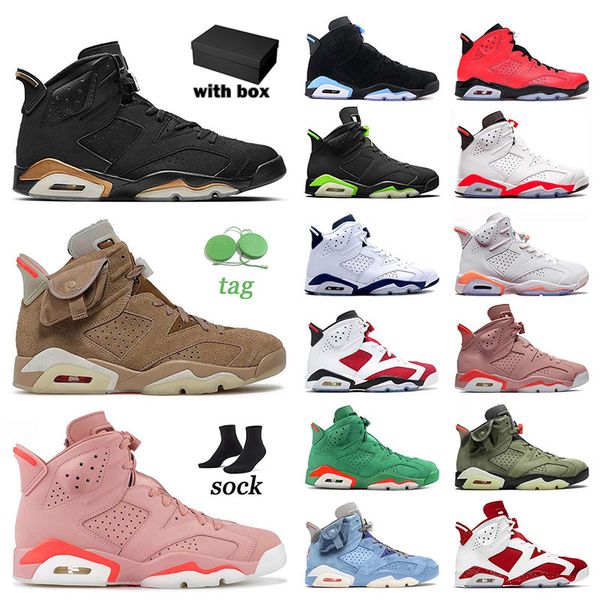 

2022 with box latest 6 6s basketball shoes jumpman mint foam cactus jack electric green olive british khaki paris hare unc infrared white or