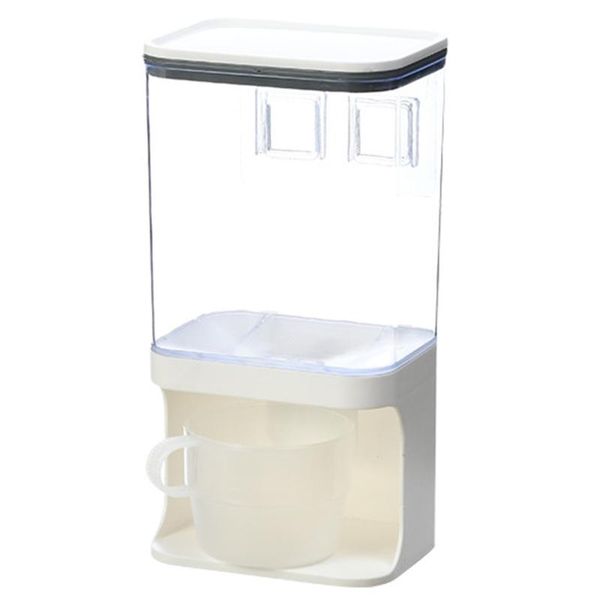 

1/1.5/3l wall mounted divided rice cereal dispenser kitchen dry container storage box bottles & jars