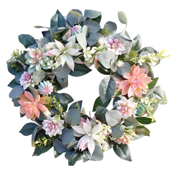 

artificial wreath hanging door ornament succulent fake flower floral garland qx2e decorative flowers & wreaths
