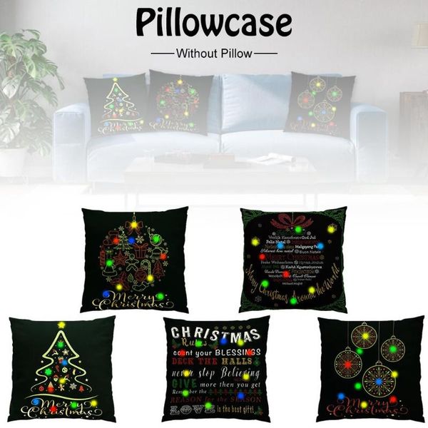 

pillowcases christmas led sofa bed plush home decor pillow cushion case for sofas chairs 45*45cm cushion/decorative