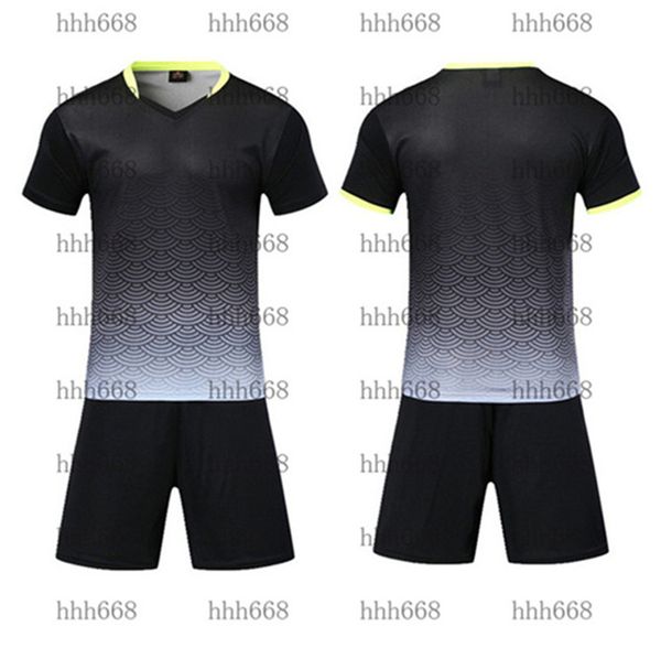 

2021 010204 football tracksuit short sleeve match training suit children's team jersey number logo customization 23, Black