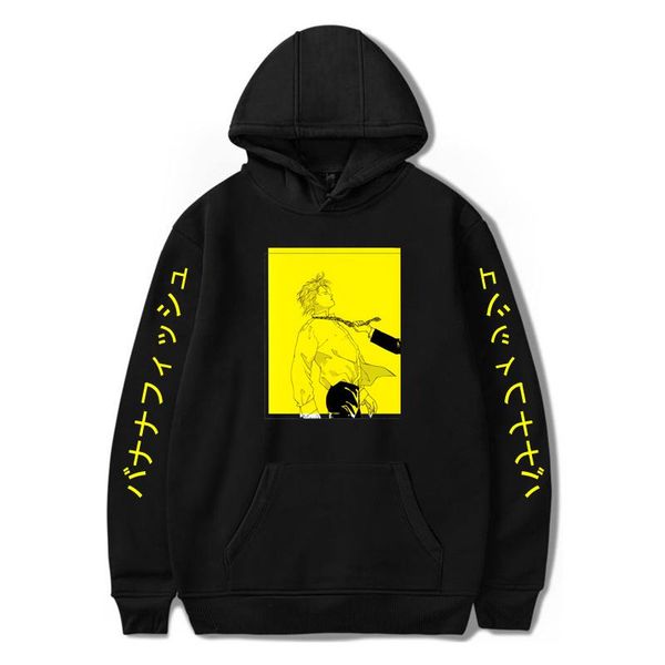

men's hoodies & sweatshirts banana fish anime clothes hoodie ash lynx printed men/women fashion harajuku streetwear oversize itself lon, Black