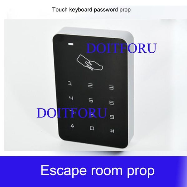 

takagism game real life escape room props password keyboard using to type and get clues chamber prop fingerprint access control