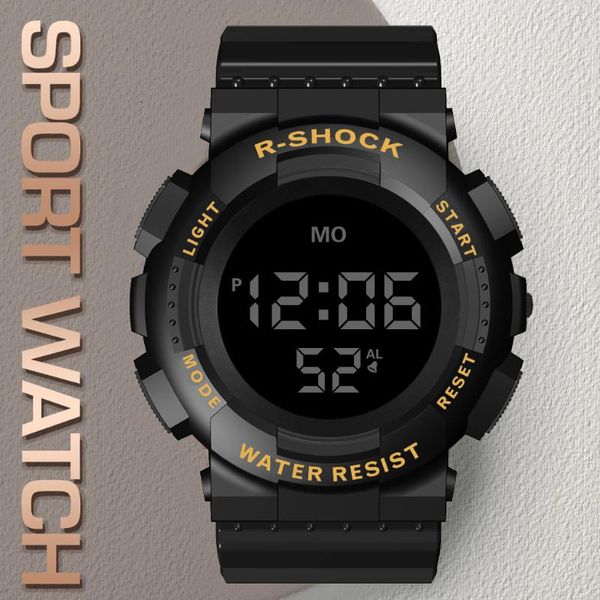 

casual sport watches luxury mens digital led watch date men outdoor electronic fashion wristwatch relogio masculino #10 wristwatches, Slivery;brown