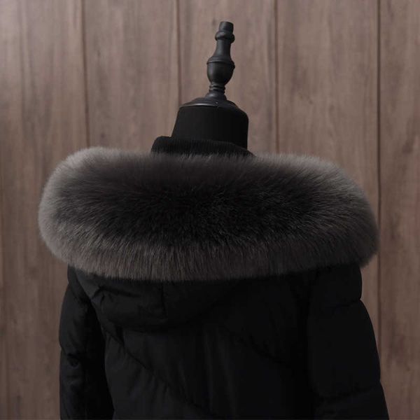 

real fox fur collar for women real natural fur shawl 100% h0923, Silver