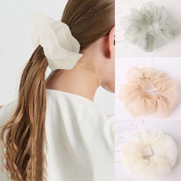 

solid elastic hair bands women girls scrunchie cute ponytail hairband headwear simple accessories1
