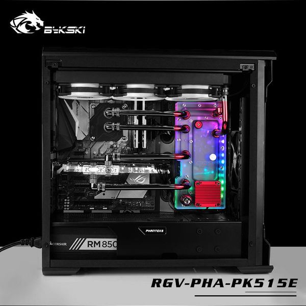 

acrylic board water channel solution use for phanteks 515e case cpu and gpu block / 3pin rgb light intead reservoir fans & coolings