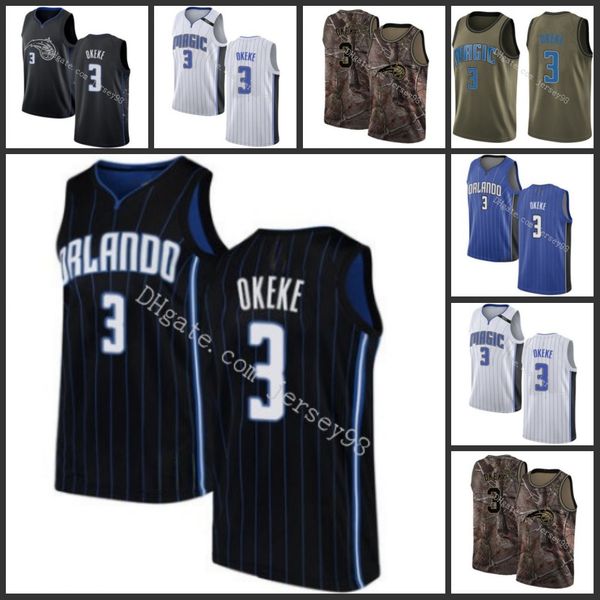 

orlando magic men 3 chuma okeke retro basketball jersey, Black