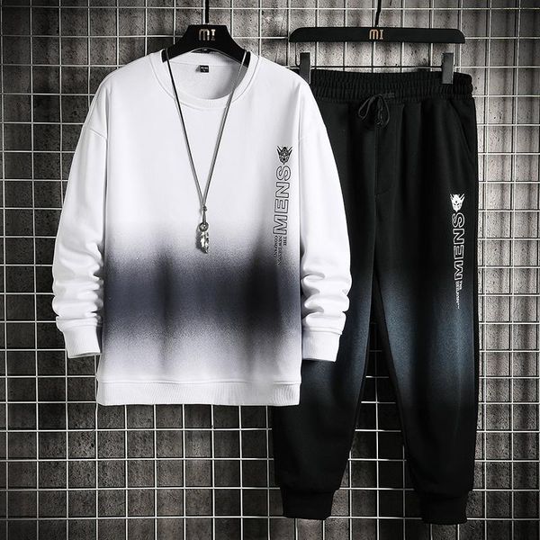 

men's tracksuits men tracksuit casual jogging suit 2-piece autumn hip hop harajuku sportswear running sweatsuit brand clothes, Gray